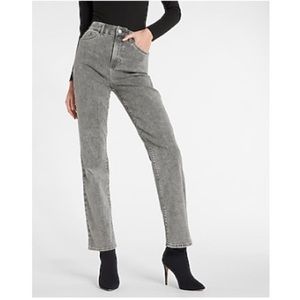 Super High Waisted FleX Faded Black Modern Straight Jeans. Size S Short. NWT